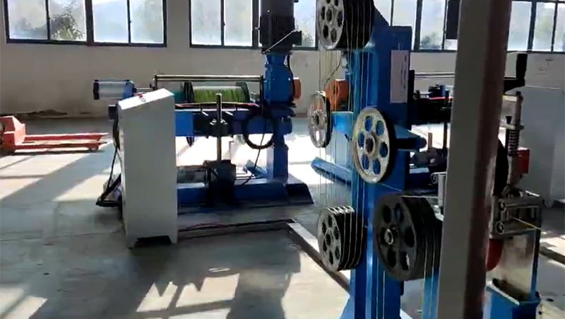 Automatic Cable Coil Strapping and Shrink Wrapping Machine